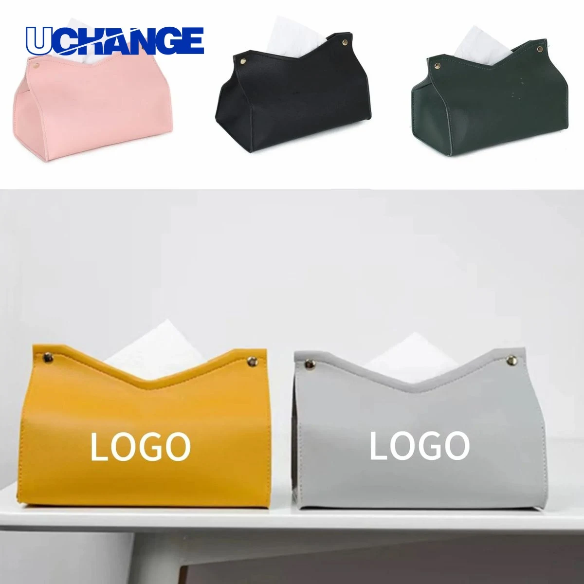 PU Leather Tissue Box Cover Decorative Home Accessory 1