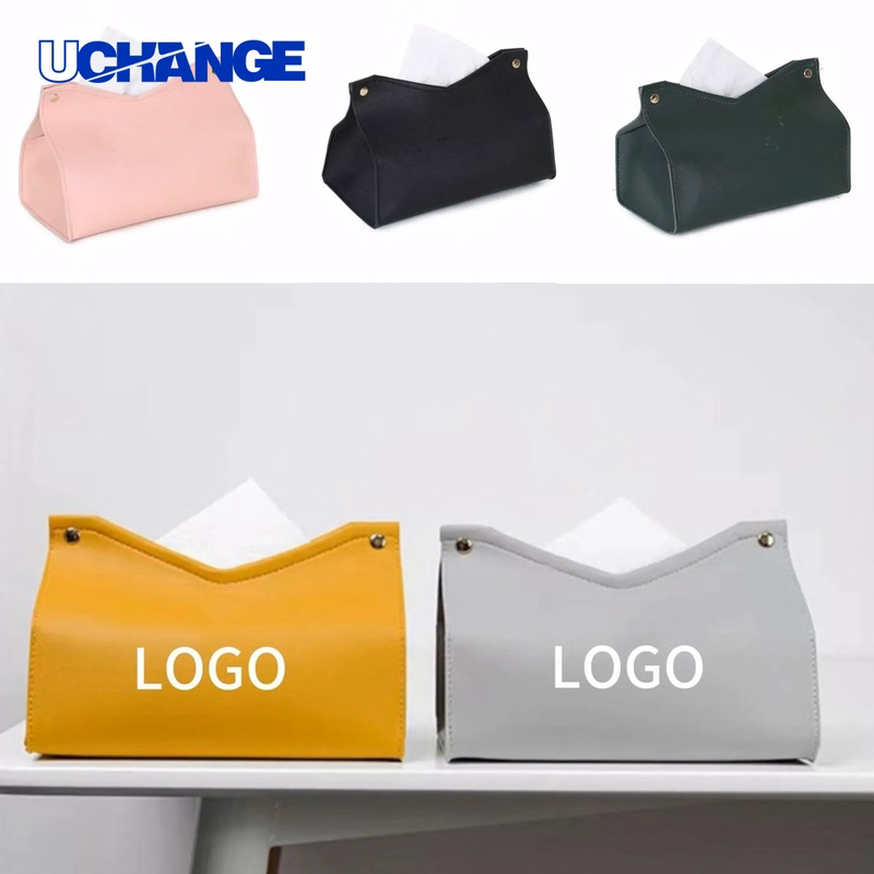 PU Leather Tissue Box Cover Decorative Home Accessory