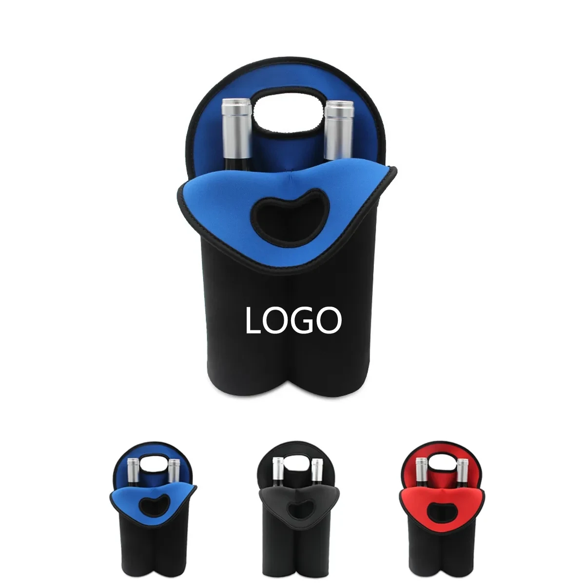 Insulated Neoprene Beer Carrier Tote Bag for 2 Bottles 1