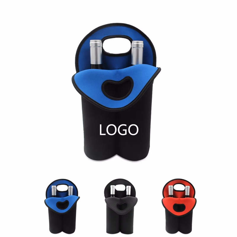 Insulated Neoprene Beer Carrier Tote Bag for 2 Bottles