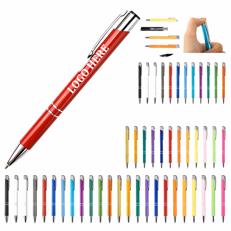 Retractable Metal Ballpoint Pen Black Ink