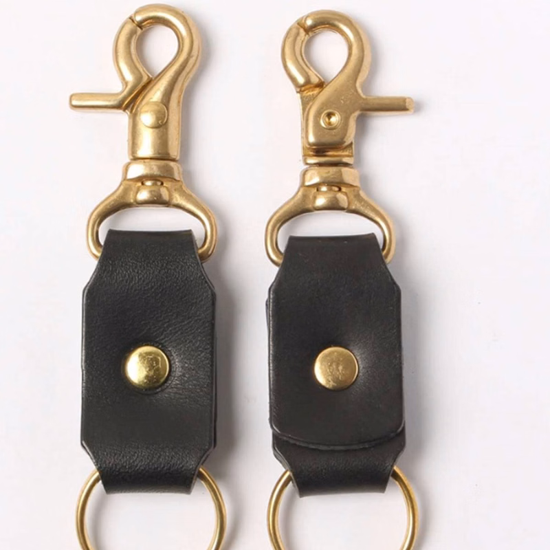 Head layer cowhide Keychain