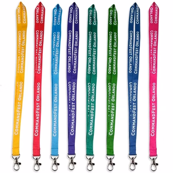 Custom 36 inch Polyester Breakaway Lanyard with Swivel Hooks — Trade Show ID Badge Holder