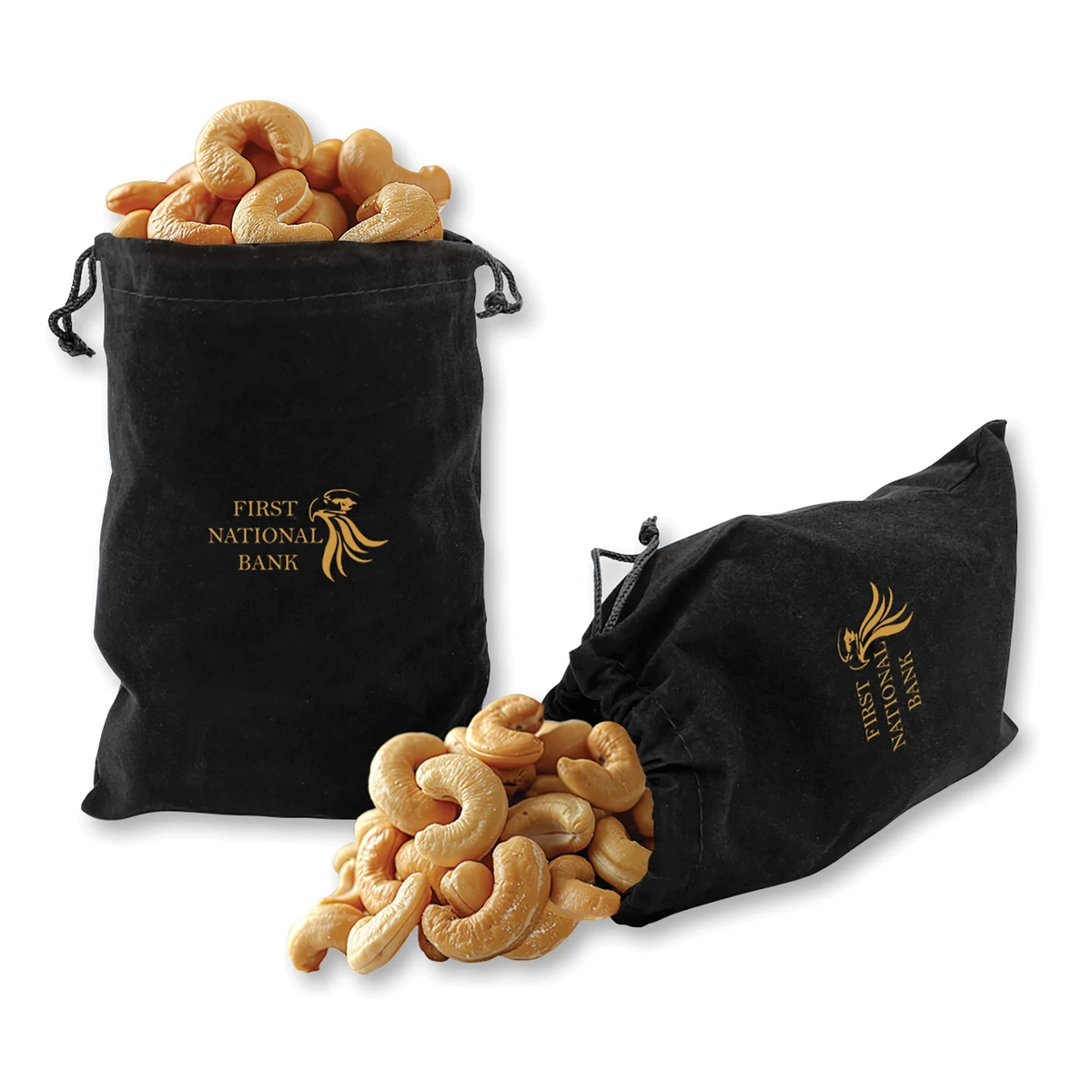 Extra Fancy Cashews in Black Velour Gift Bag 1