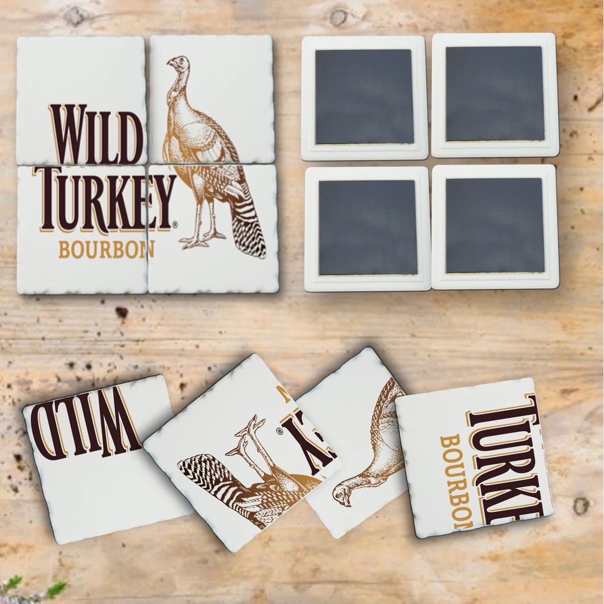 4 Custom Printed Ceramic Stone Magnet Puzzle with Chiseled Edge 1