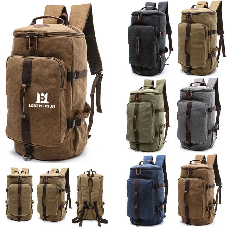 Canvas Backpack - Large Capacity Travel Bag with Multiple Pockets for Outdoor 1