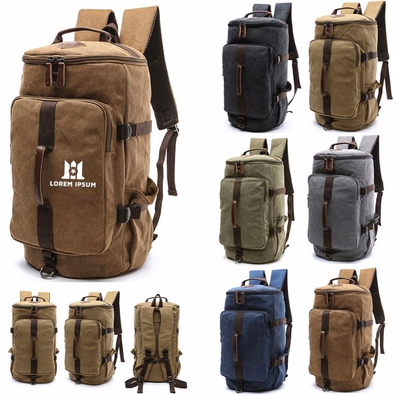 Canvas Backpack - Large Capacity Travel Bag with Multiple Pockets for Outdoor