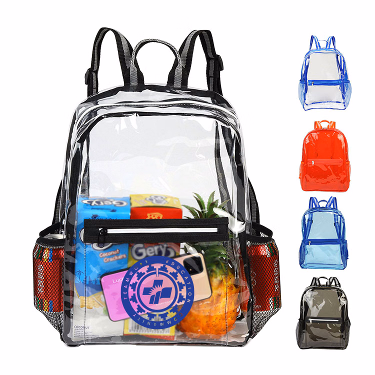 Clear Zipper Backpack with Front Pocket