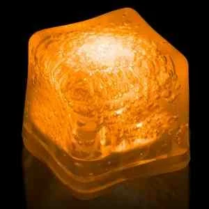 Orange Light Up Premium LitedIce Brand Ice Cube(Blank) 1