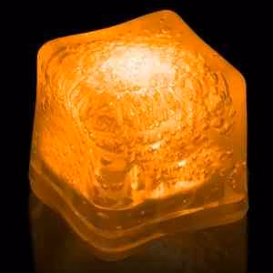 Orange Light Up Premium LitedIce Brand Ice Cube(Blank)
