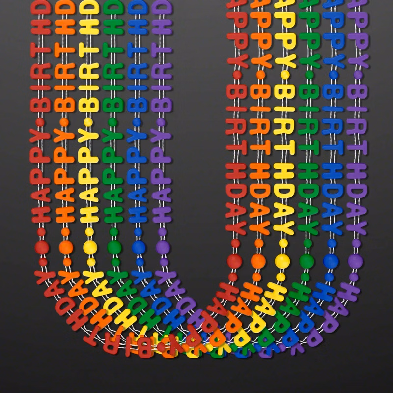 Happy Birthday Party Beads Necklaces (NO LED)