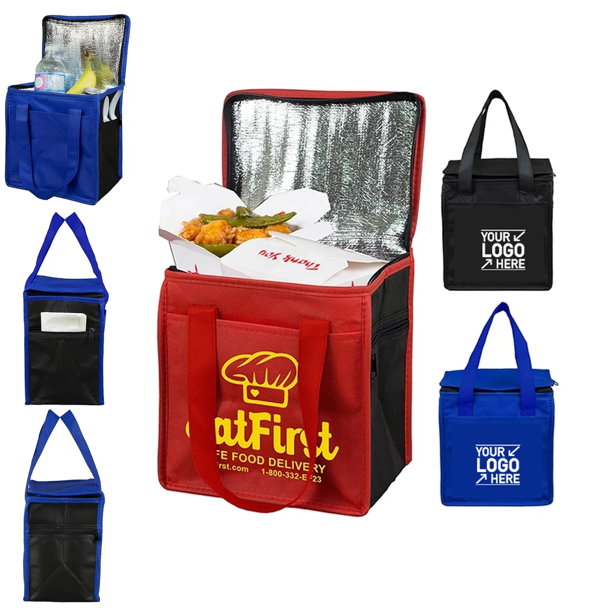 Insulated Reusable Grocery Bags Food Storage Cooler Lunch Bag For Office School 1