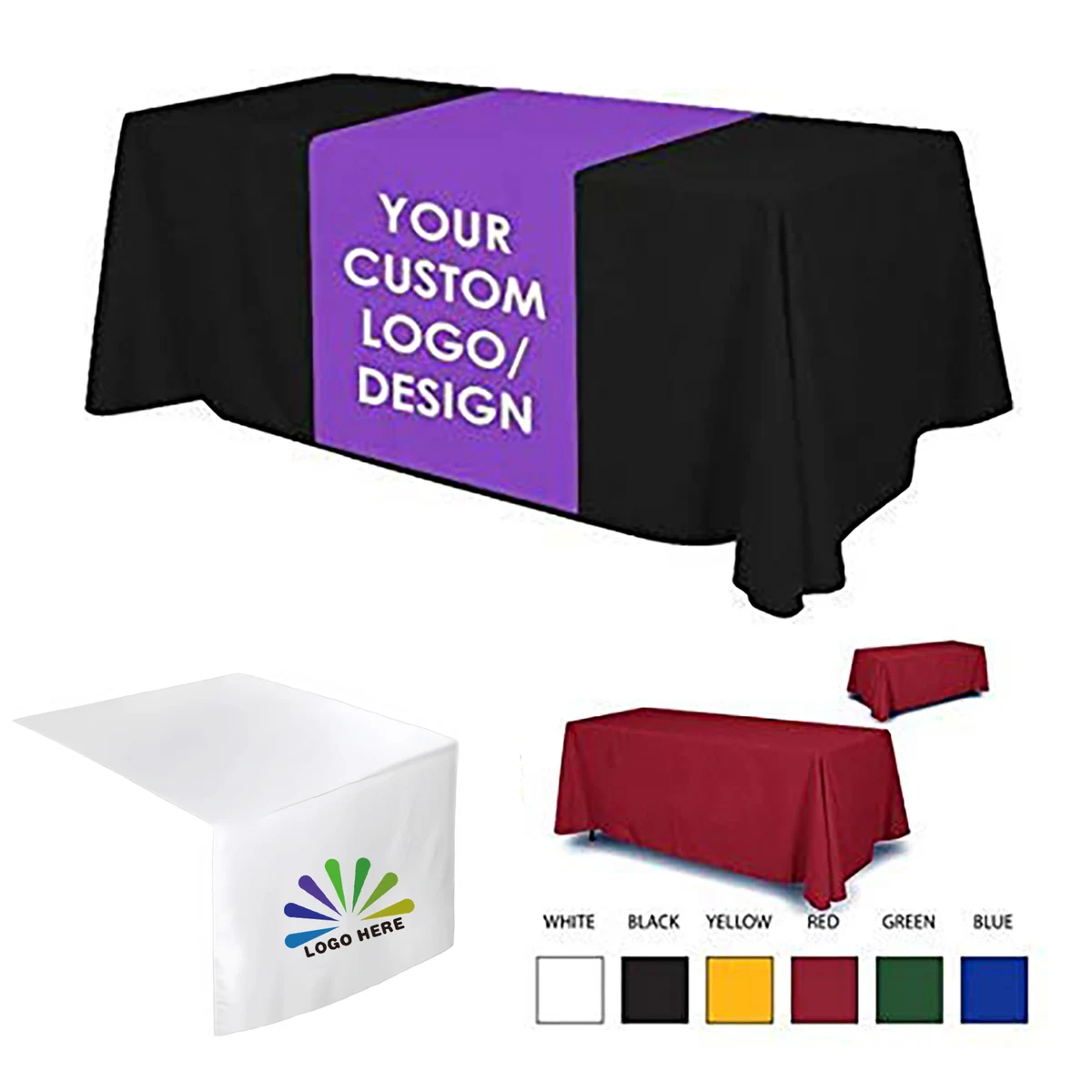 Custom Colored Tablecloths and Table Banners 1