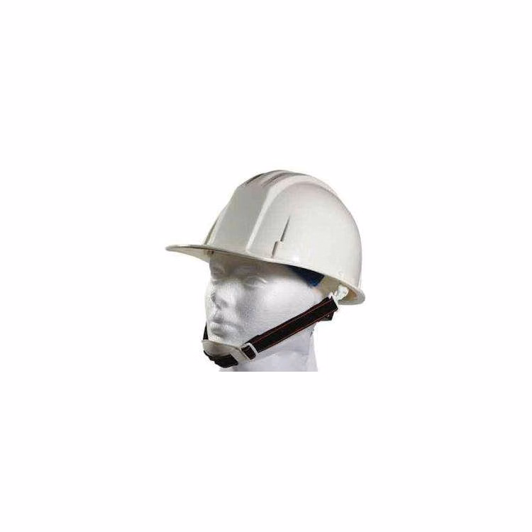 Hard Hat with Adjustable Chin Strap - White