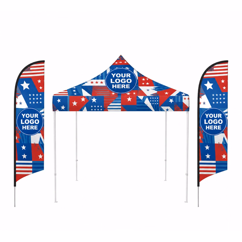 10'x10' Tent & (2) 8' Flags