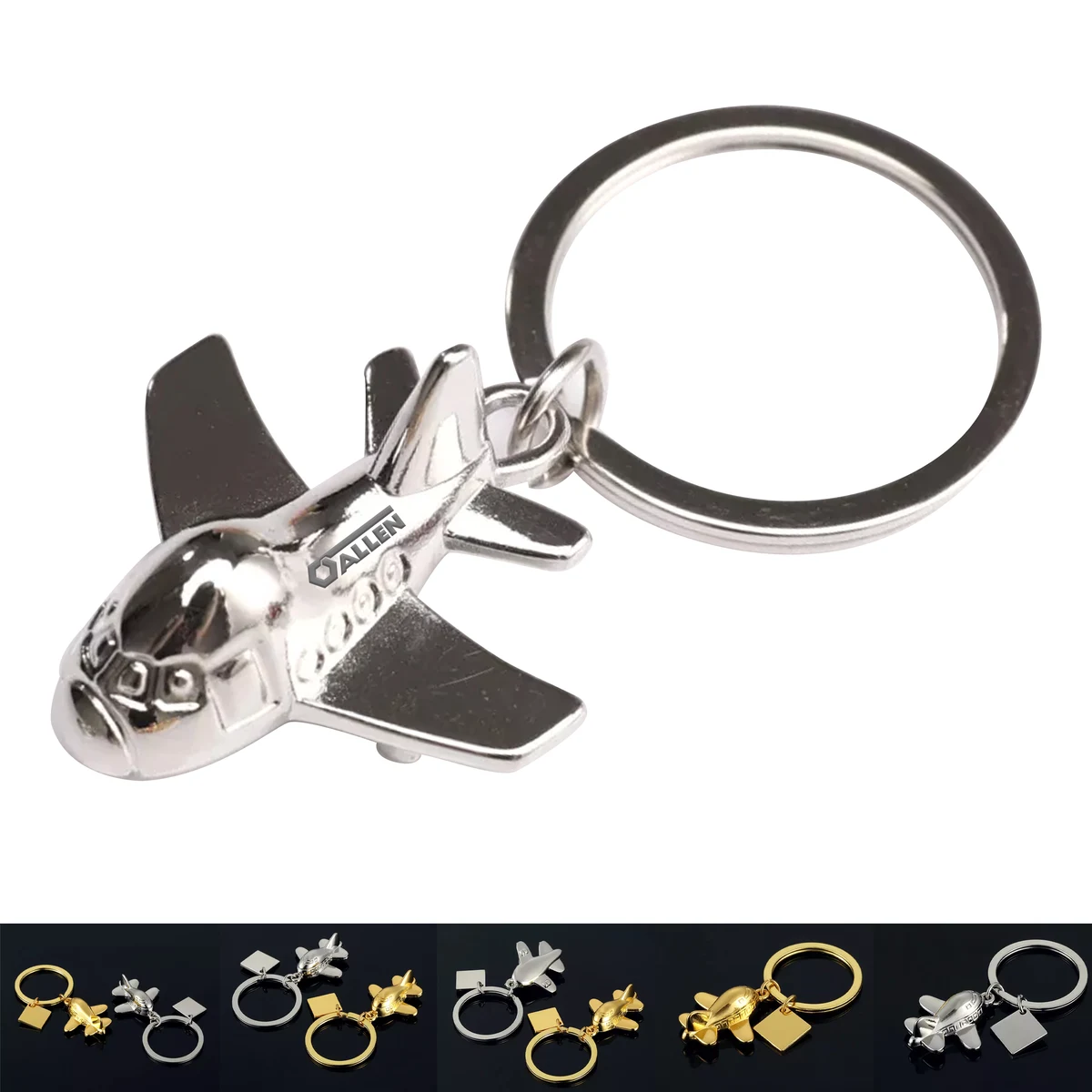 Aircraft Shaped Metal Keychain 1