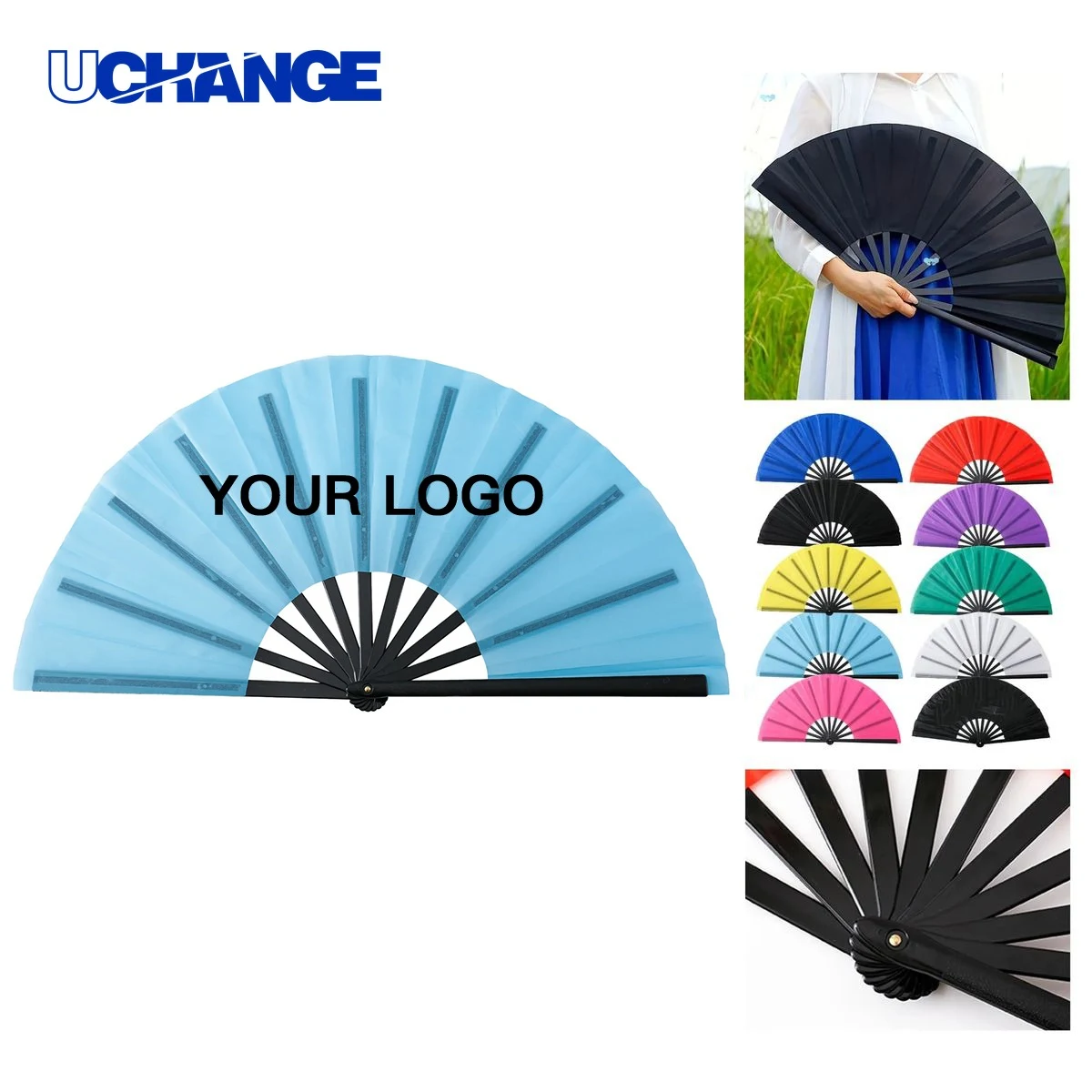 Compact Nylon Folding Hand Fan for Travel 1