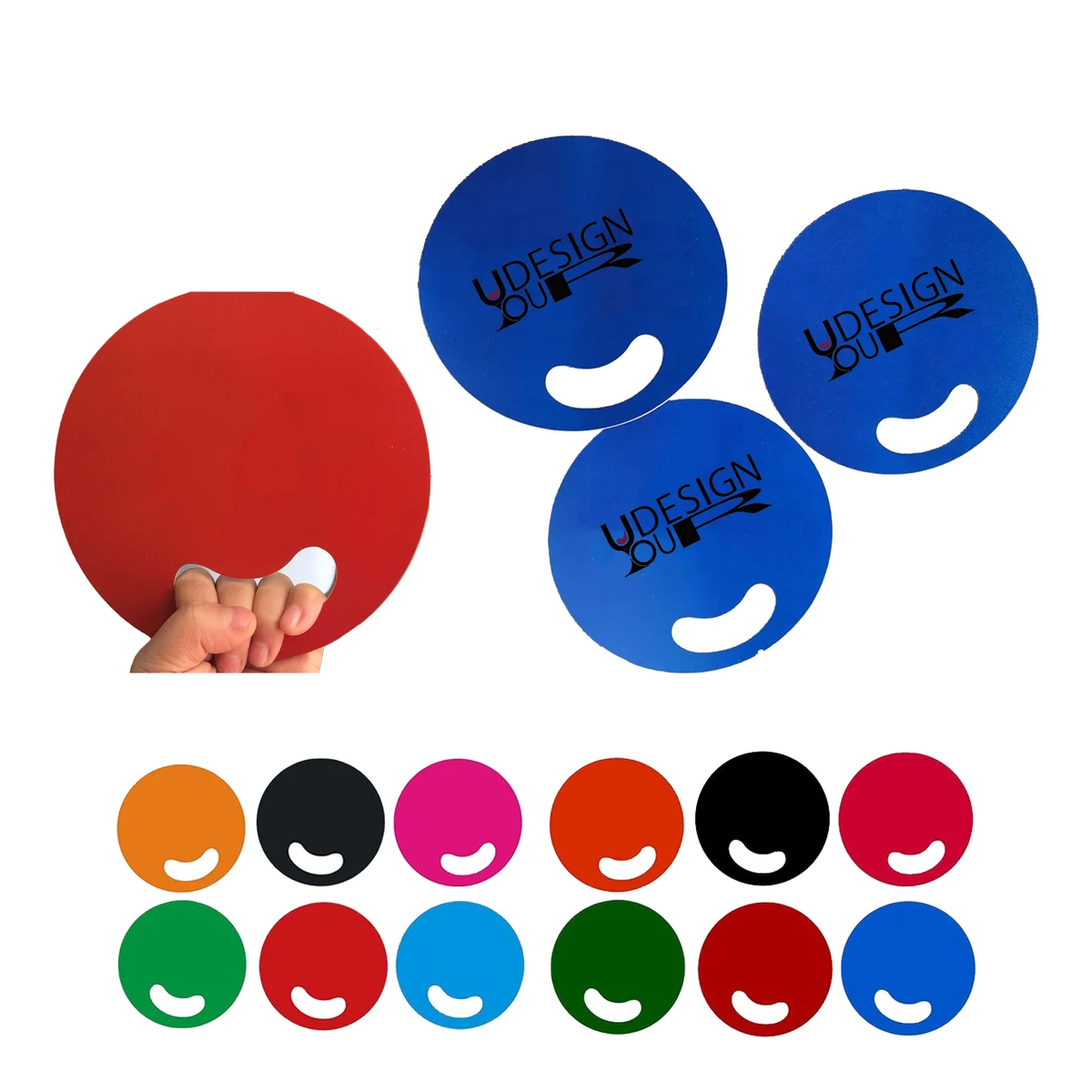 Round PP Handle-Less Advertising Hand Fan 1