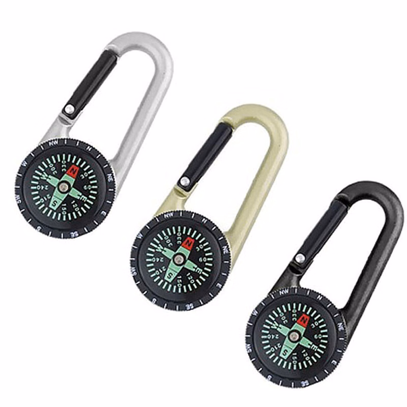 Zinc Alloy Carabiner w/Compass