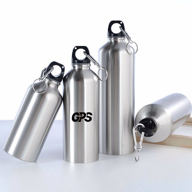 500ml single wall stainless steel 304 material sport water bottle with carabiner