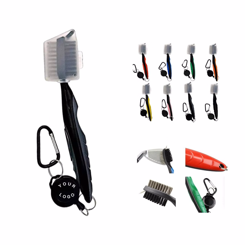Golf Club Cleaning Brush with Rubber Grip