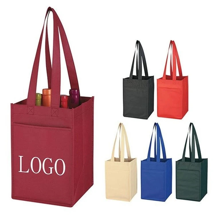 Non-Woven 4 Bottle Wine Tote Bag 1