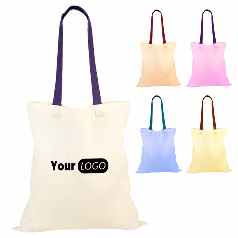 Canvas Solid Color Student Tote Bag