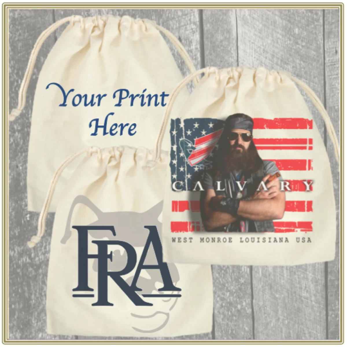12"x 14" Custom Printed Cotton Bag with Drawstring 1
