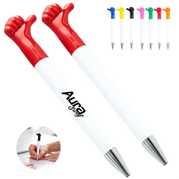 Custom Thumbs Up Novelty Pen — Positive Message Promotional Giveaway Item 1