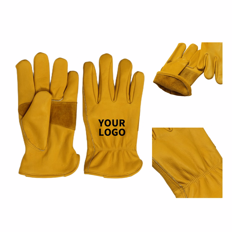 Cowhide Work Glove With Heat Transfer Mark 9.5" X 4.7"