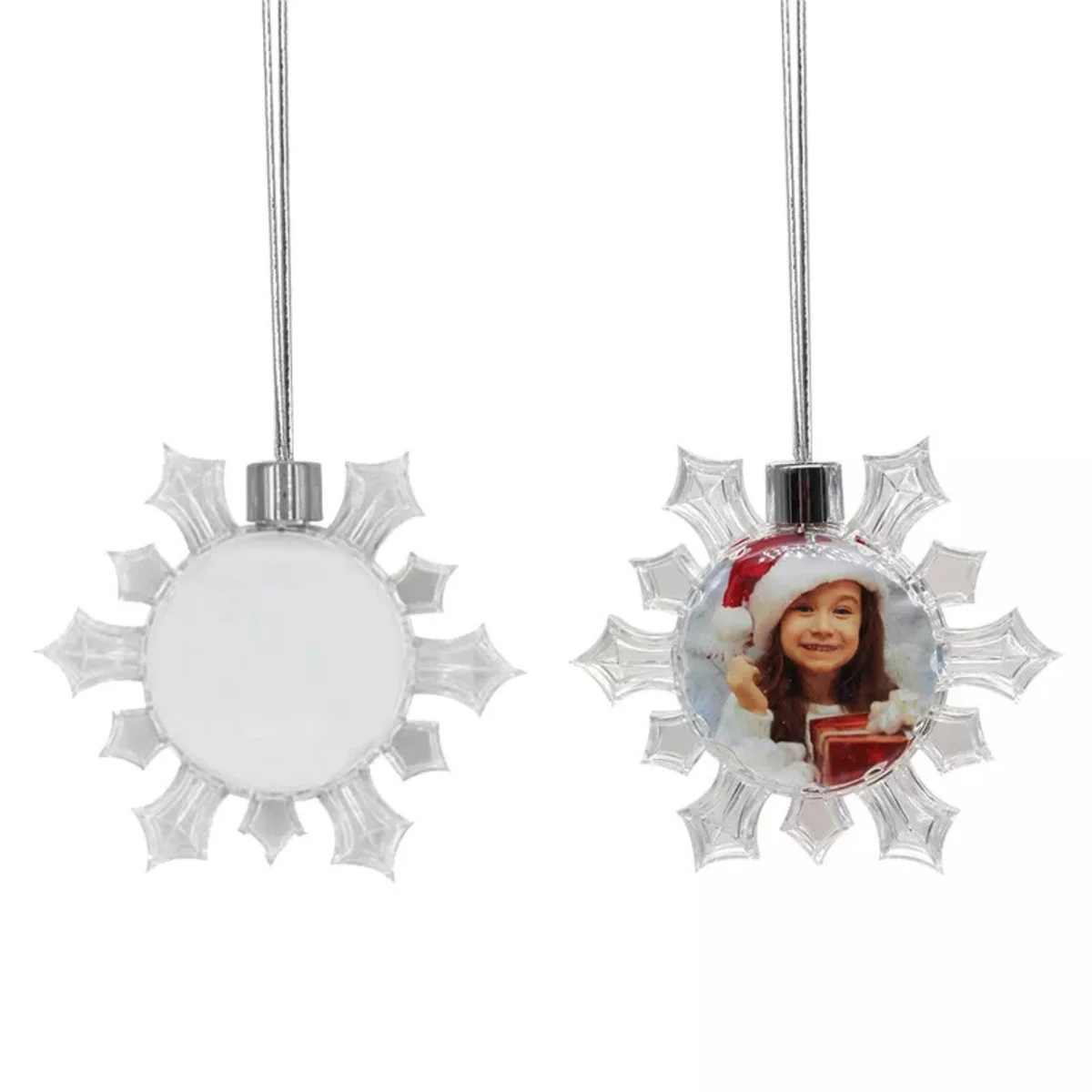 Snowflake Clear PC Christmas Ornament 1