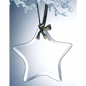 Beveled Jade Glass Ornament - Star