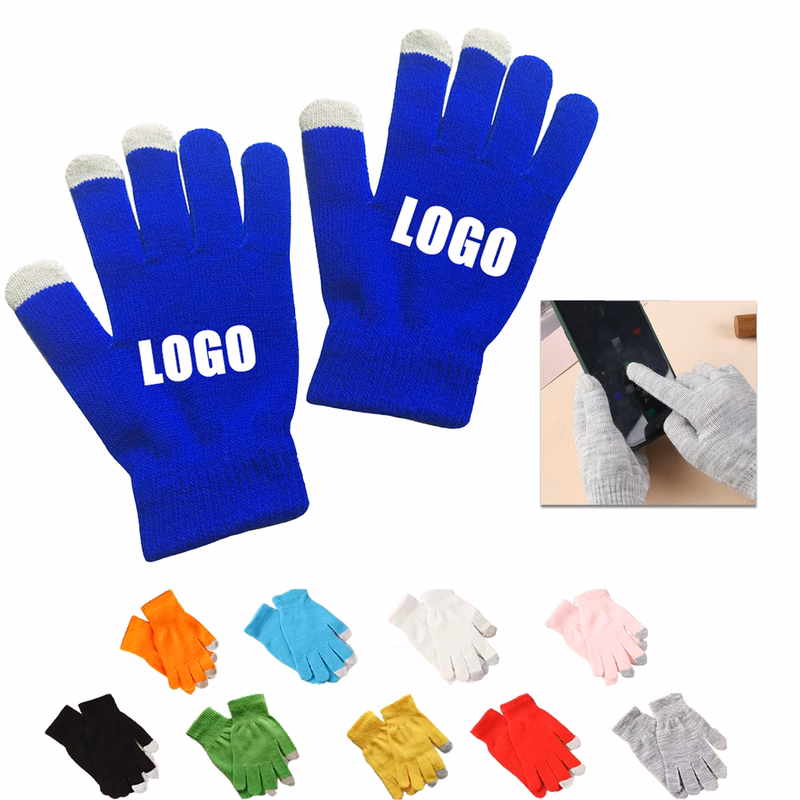 Acrylic Knitted Touch Screen Gloves