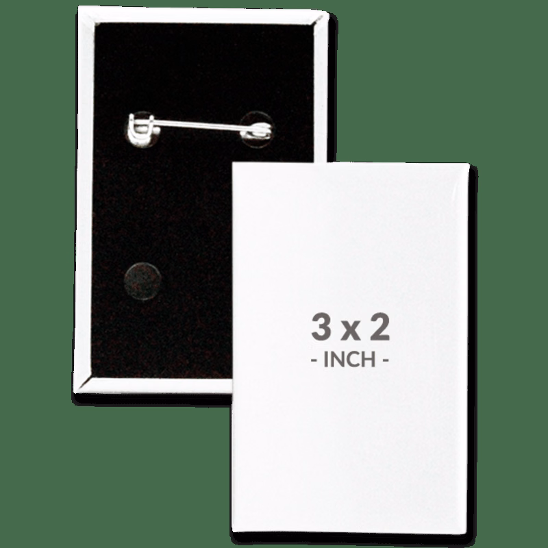 3 X 2 Inch Rectangle Custom Buttons