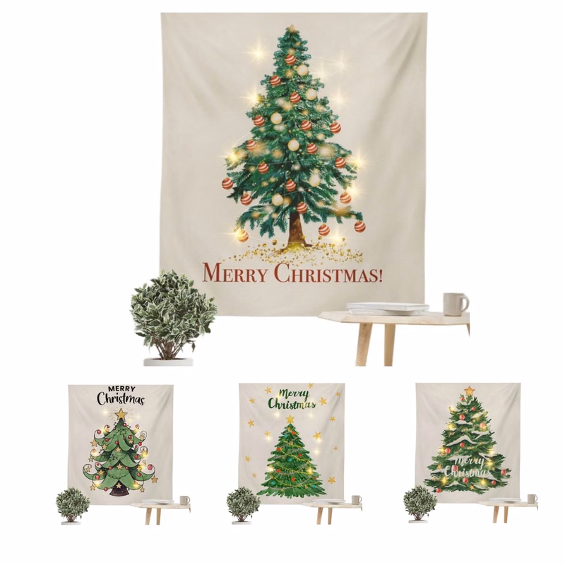 Custom Christmas Tree Tapestry with Lights