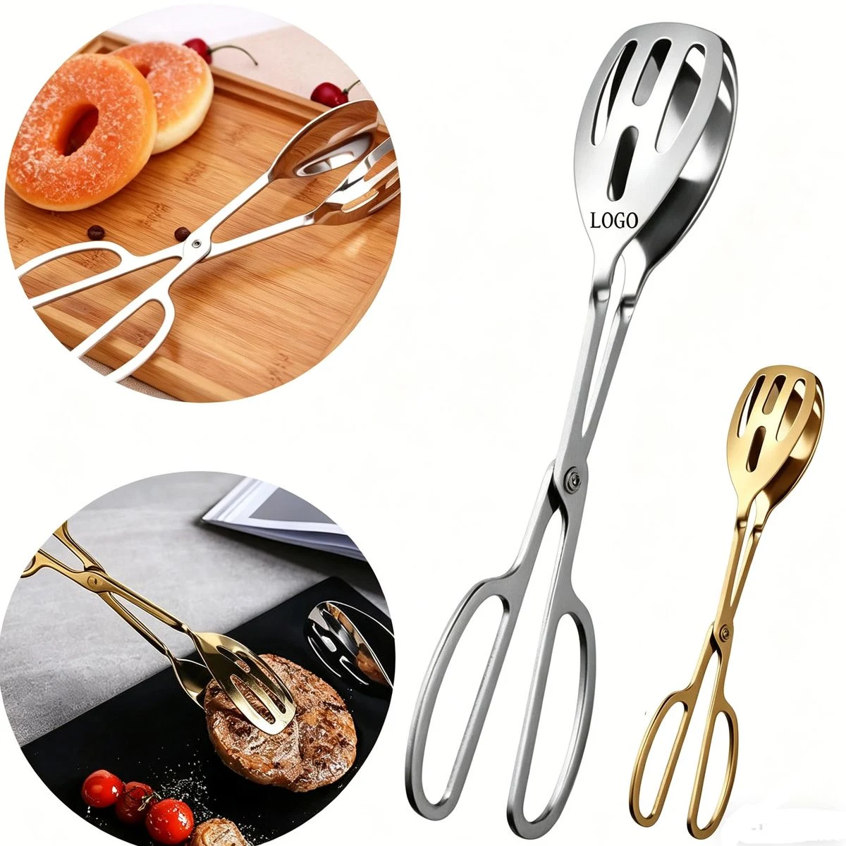 Kitchen Scissor Tongs Stainless Steel for Serving BBQ 1