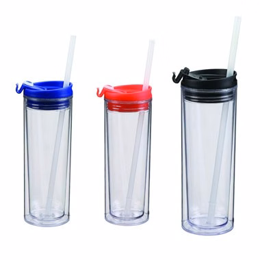 14oz Double Wall Sip Top Tumbler w/Straw (BPA Free)
