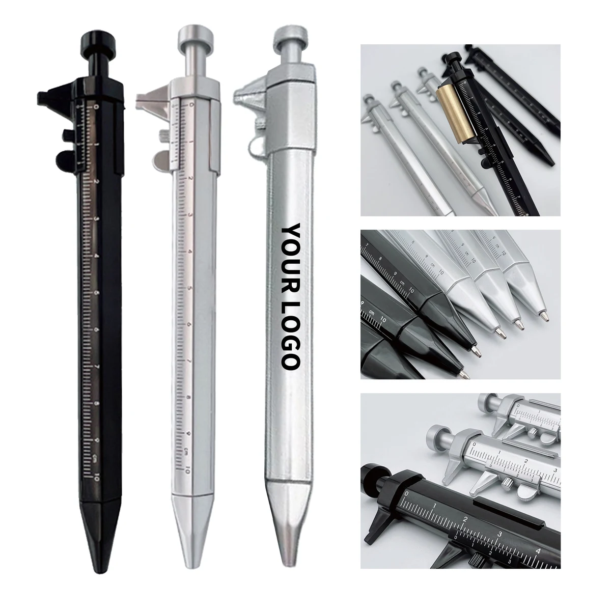 Caliper Ruler Ballpoint Pen 6" Length X 0.5" Width 1