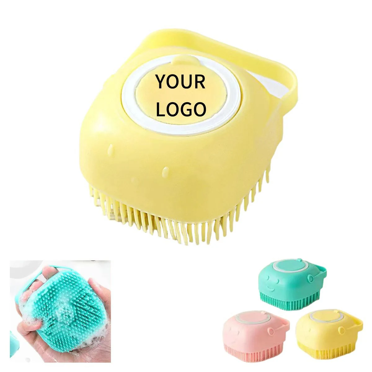 Silicone Pet Bath Brush with Soft Grooming Bristles 1