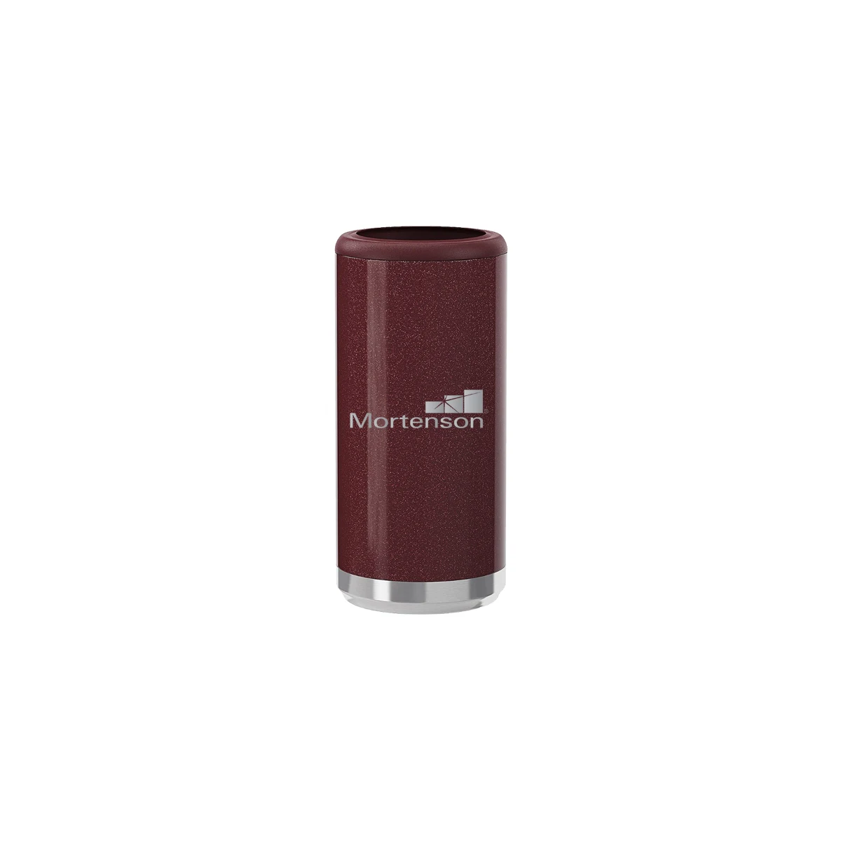 12 Oz. Glitter Rosewood Maars Stainless Steel Skinny Can Cooler 1