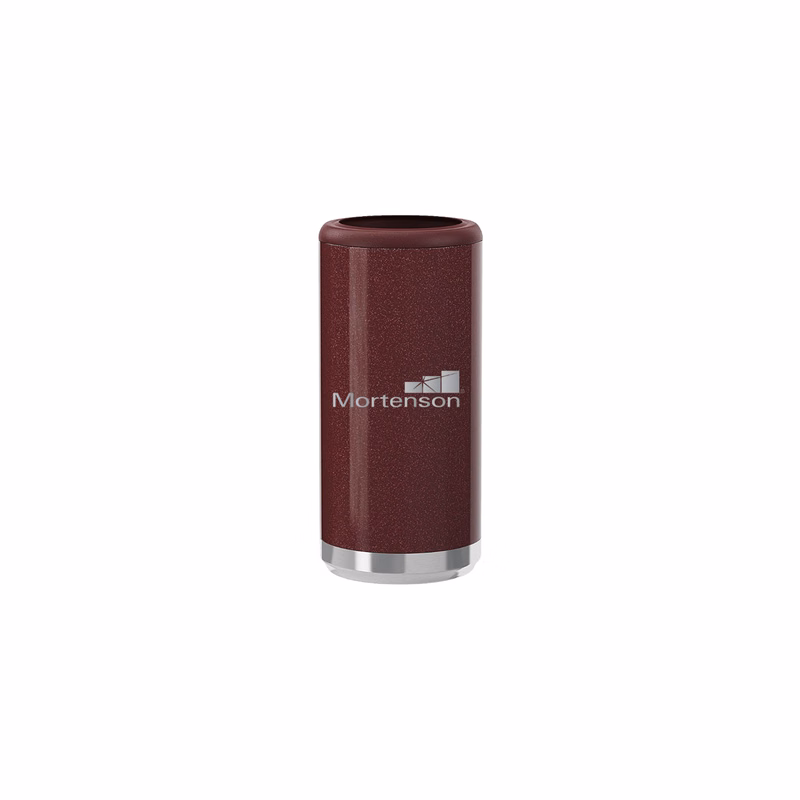 12 Oz. Glitter Rosewood Maars Stainless Steel Skinny Can Cooler