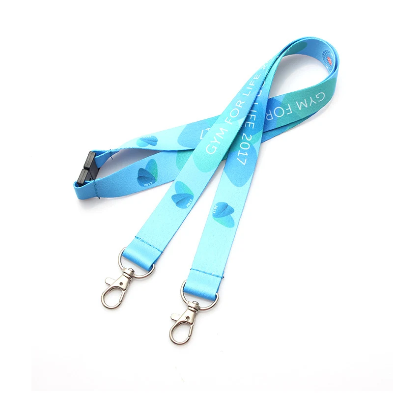 full color lanyard with double bulldog clip 1