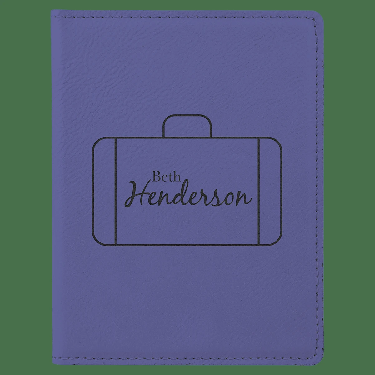 4 1/4" x 5 1/2" Purple Leatherette Passport Holder 1