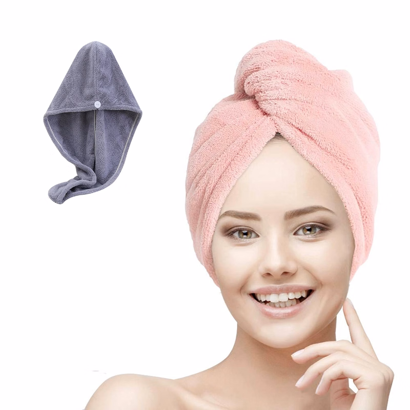 Coral Velvet Quick Dry Hair Cap Towel Swrap