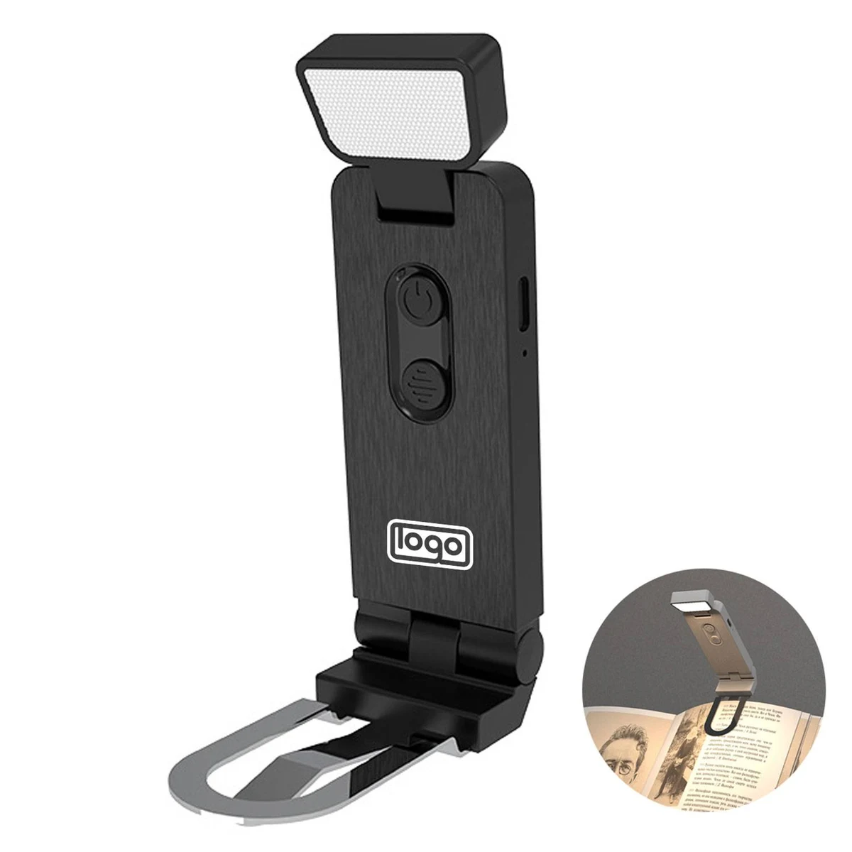 Mini USB Rechargeable Clip-On LED Bookmark Light 1