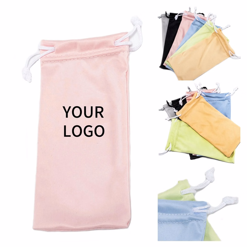 Microfiber Glasses Bag with Drawstring