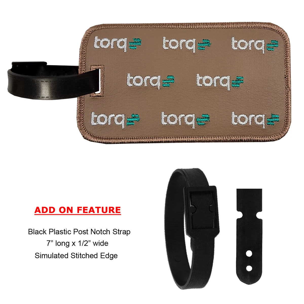 Embroidered Faux Leather Luggage Tag 1