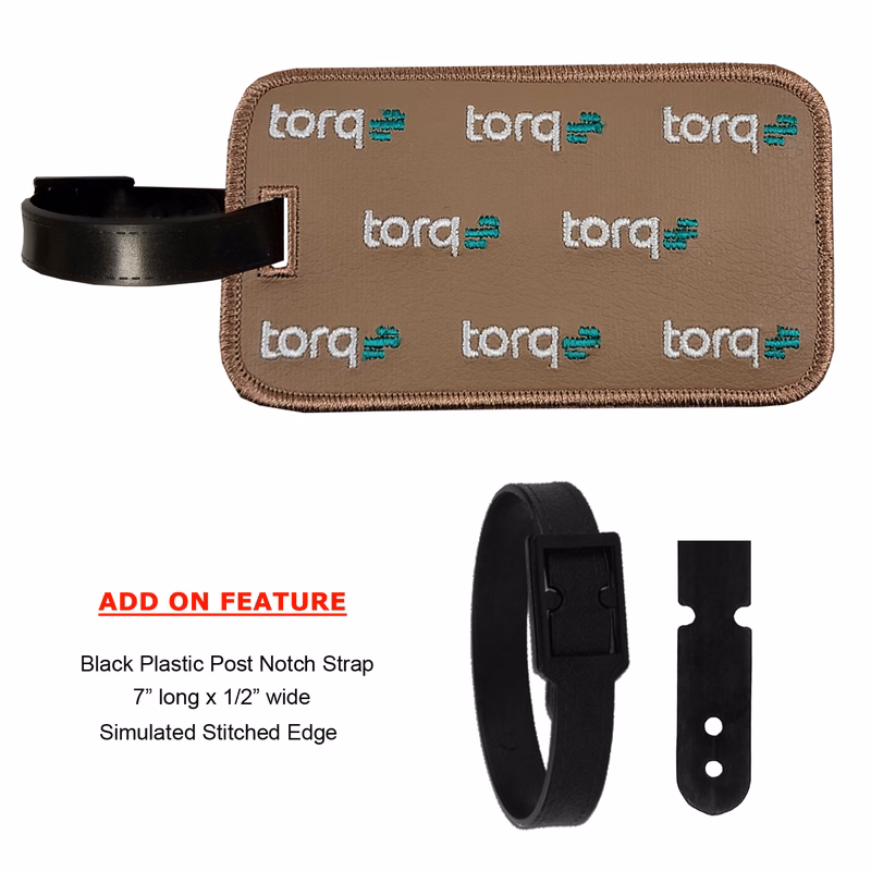 Embroidered Faux Leather Luggage Tag