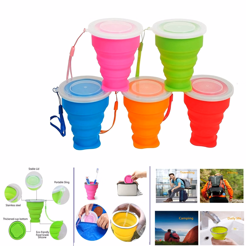 Folding Travel Cups Silicone Cups Camping cups