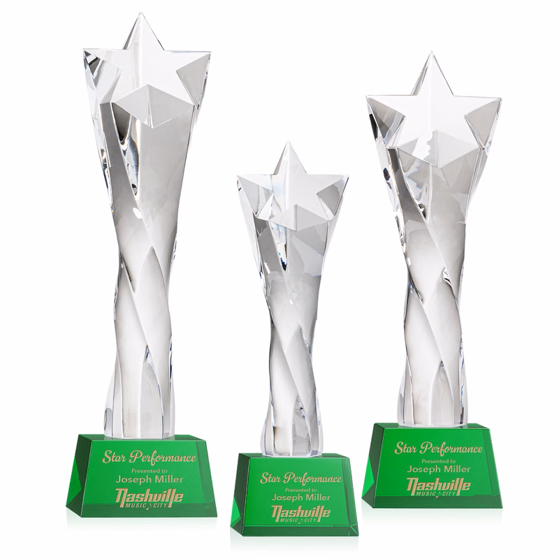 Arlington Star Award on Robson Base - Green
